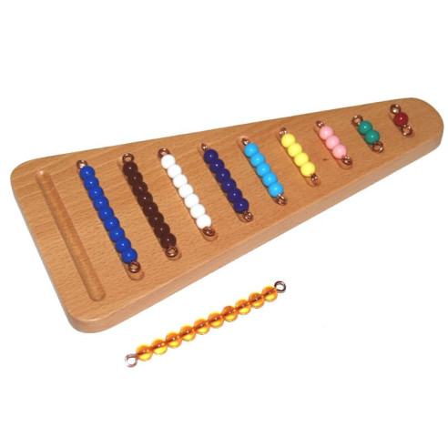 Support rainuré pour barrettes de perles colorées Montessori