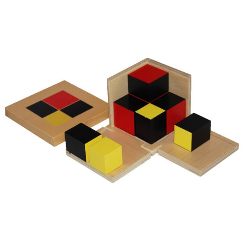 Cube du binôme algébrique (cubes en hêtre) Montessori