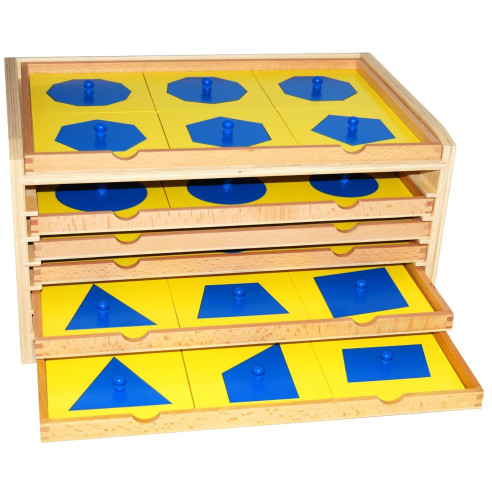 Cabinet de géométrie 6 tiroirs Montessori