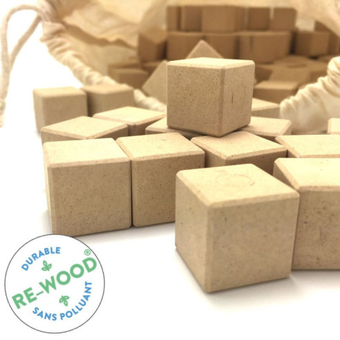 150 cubes 2x2x2 en RE-WOOD® couleur naturelle