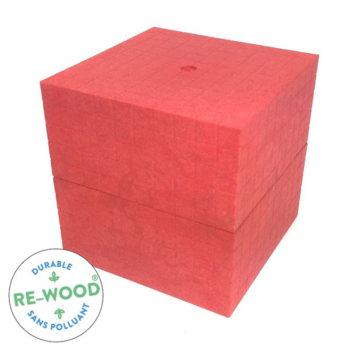 Matériel Lubienska - cube de 1000 rouge en RE-WOOD®