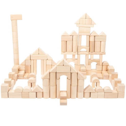 Blocs de construction en bois naturel, grand format