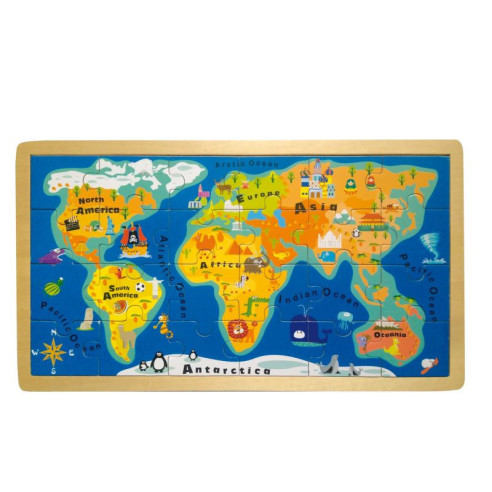 Puzzle 24 pièces carte du monde en anglais