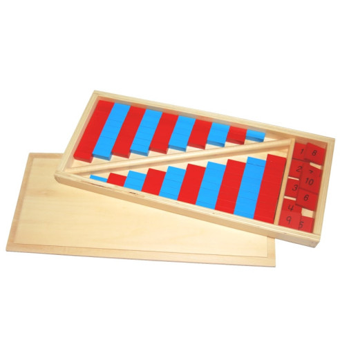 Petites barres rouges et bleues montessori