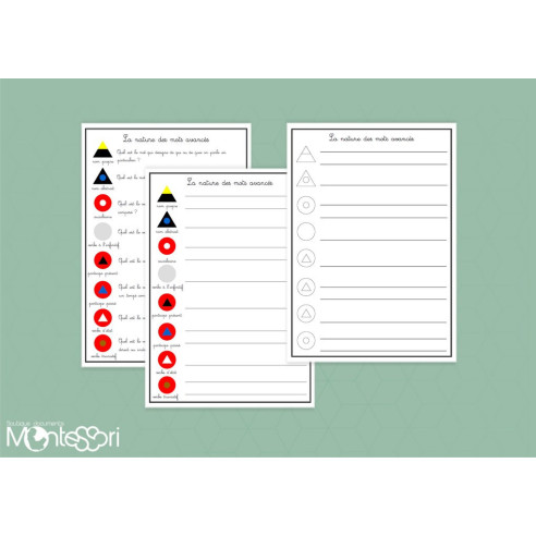 Boutique Documents Montessori - Grammaire - Quel est le mot qui dit - Symboles avancés