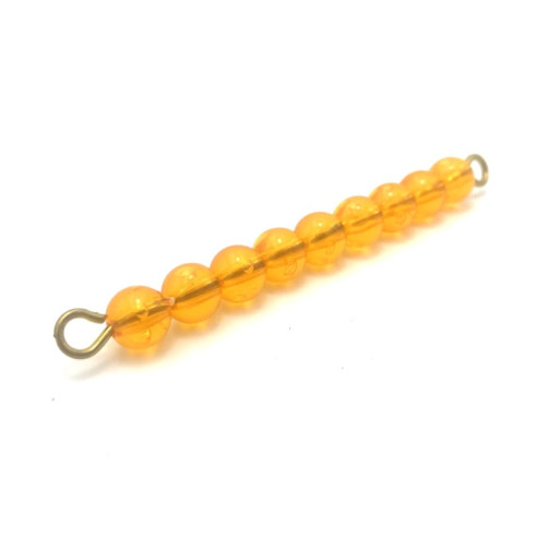 1 barrette de 10 perles dorées Montessori