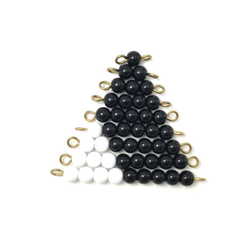 Barrettes de perles de 1 à 9 noires et blanches des mathématiques Montessori