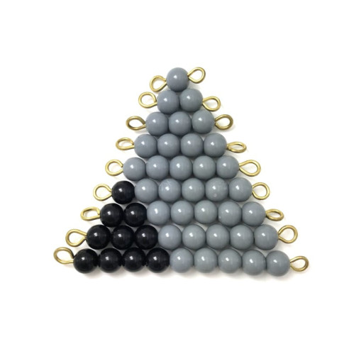 Barrettes de perles de 1 à 9 noires et gris foncé montessori rassemblées